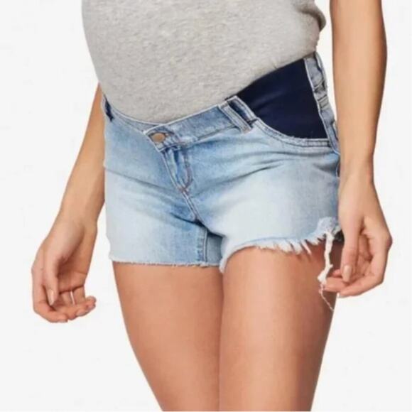 DL1961 Karlie Maternity Boyfriend Denim Shorts in Westside Wash - Picture 1 of 10